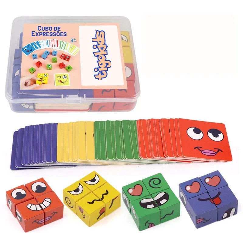 Cubo de Expressões Montessori TIGO-Jogos-Tigo Kids - Alegria Sempre