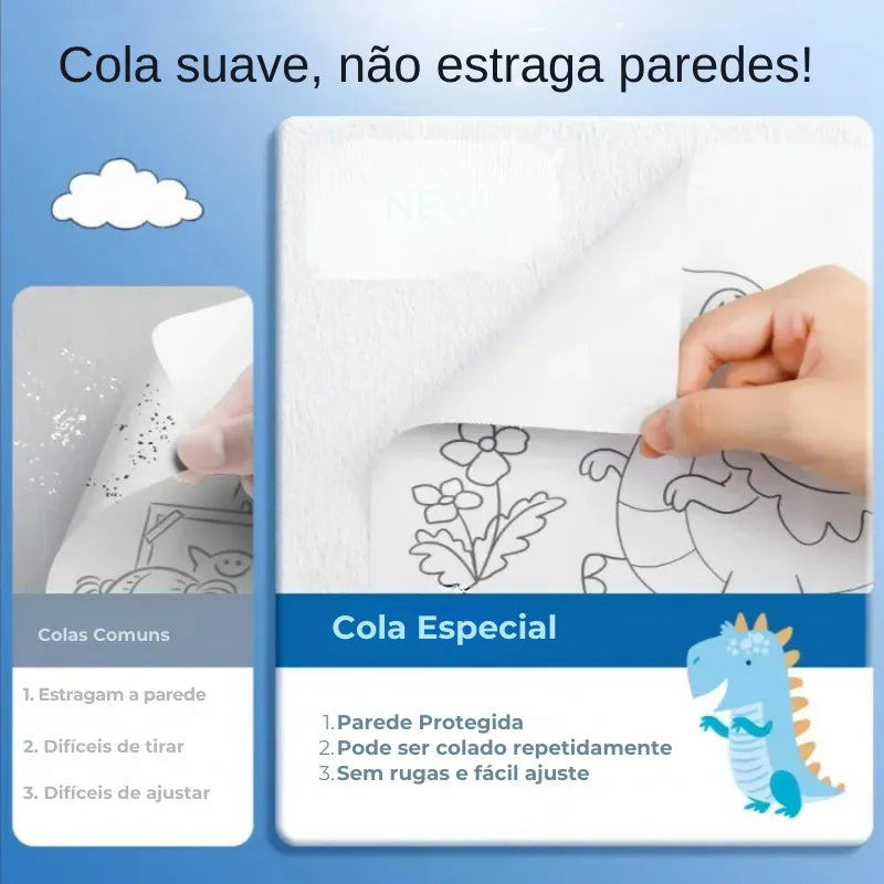 Rolo de Desenho Infantil Adesivo TIGO-Papel para Desenho e Pintura-Tigo Kids - Alegria Sempre